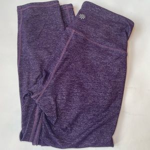 Athleta Womens Activewear Crop Leggings XS Purple Heather Running Training Yoga